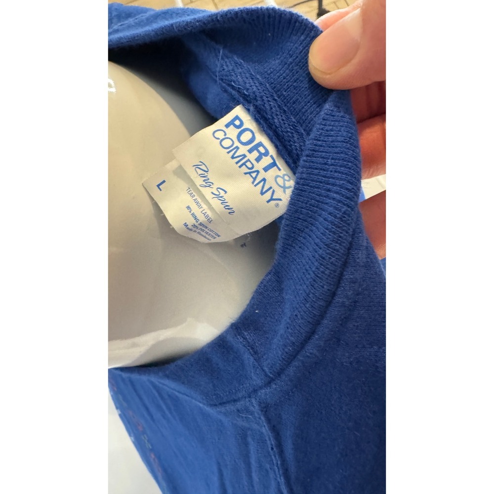 Port & Company Ugly Christmas Sweatshirt‎ Single Ready to Jingle Blue L - Picture 3 of 3
